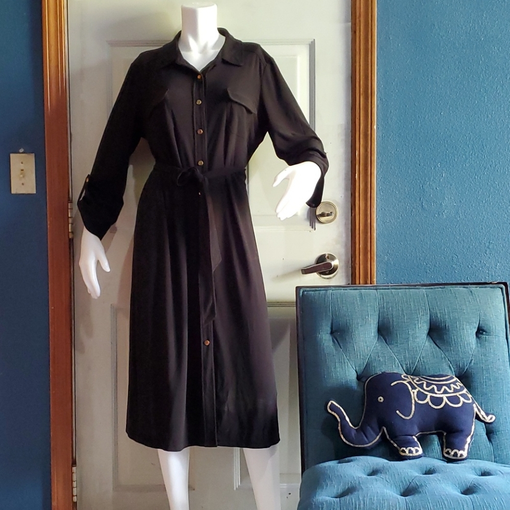 Black midi dress